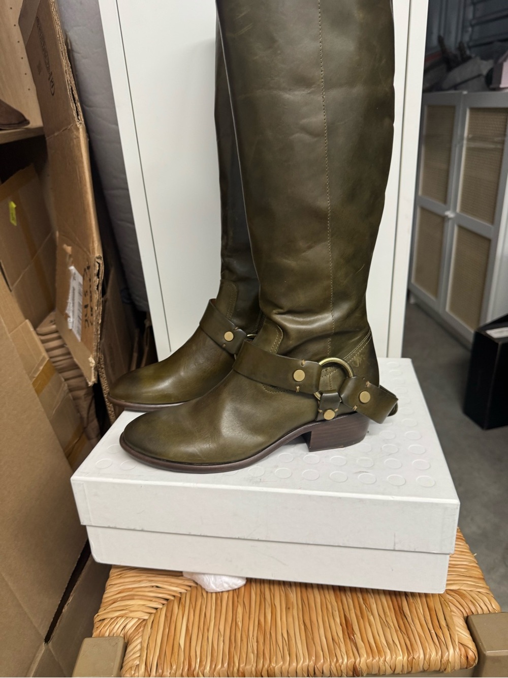 Frye Carson Harness Tall - Olive- 9M NWOT
